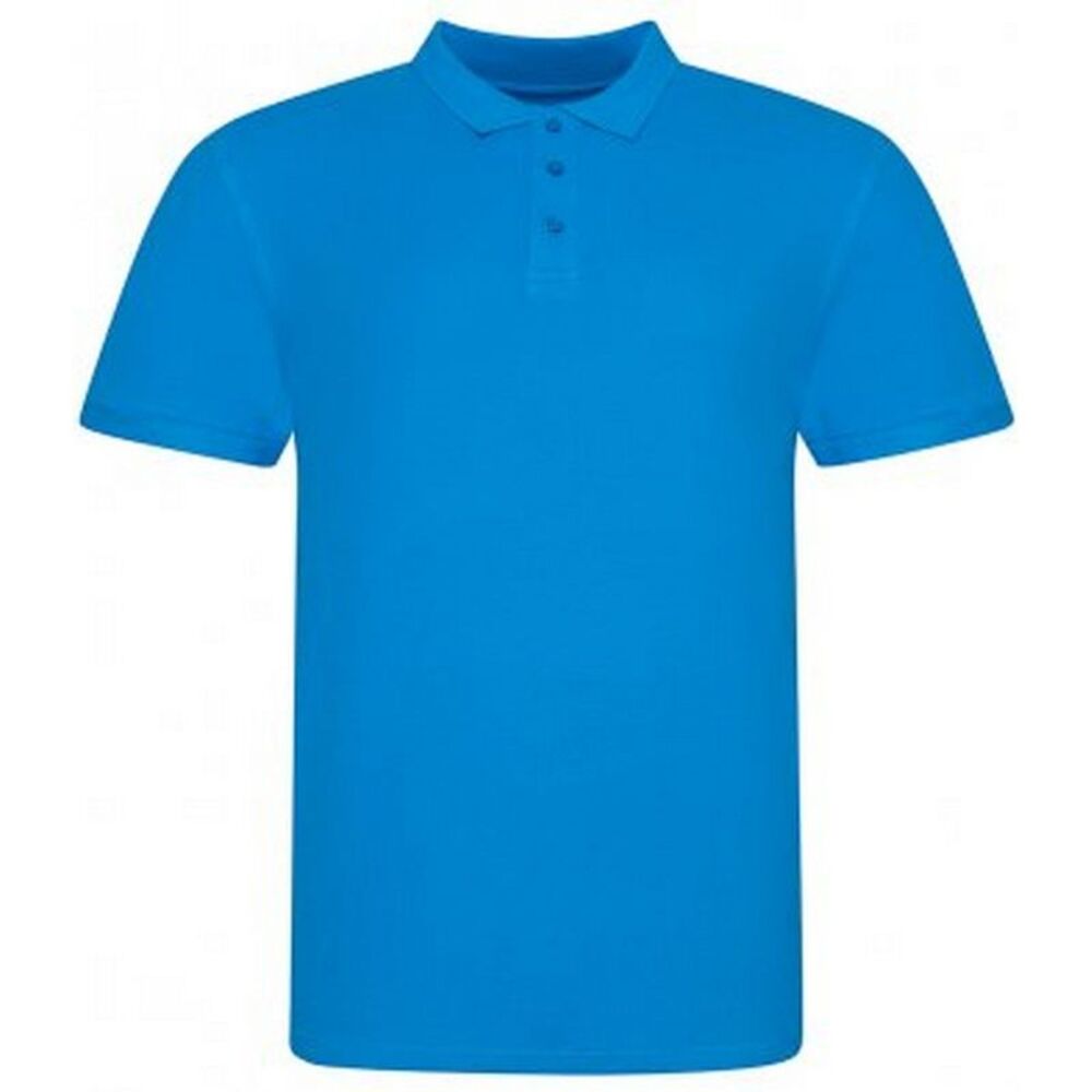 Awdis Mens Piqu Cotton Short-Sleeved Polo Shirt / Azure